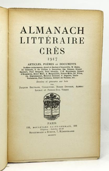 Chronique des Jours Souverains (Fragment). Publi dans lAlmanach littraire Crs de 1917