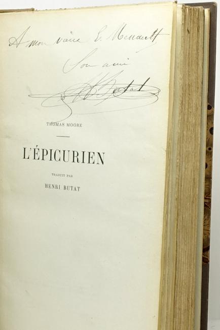 L'Épicurien. Traduit par Henri Butat. Les vers par Théophile Gautier
