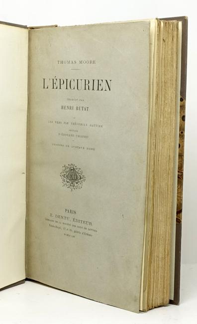L'Épicurien. Traduit par Henri Butat. Les vers par Théophile Gautier