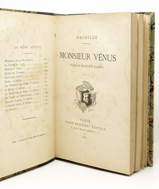 Monsieur Vénus. Préface de Maurice Barrès